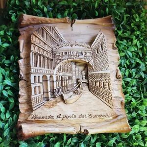 Vintage Italian Gondola Scene Wall Hanging